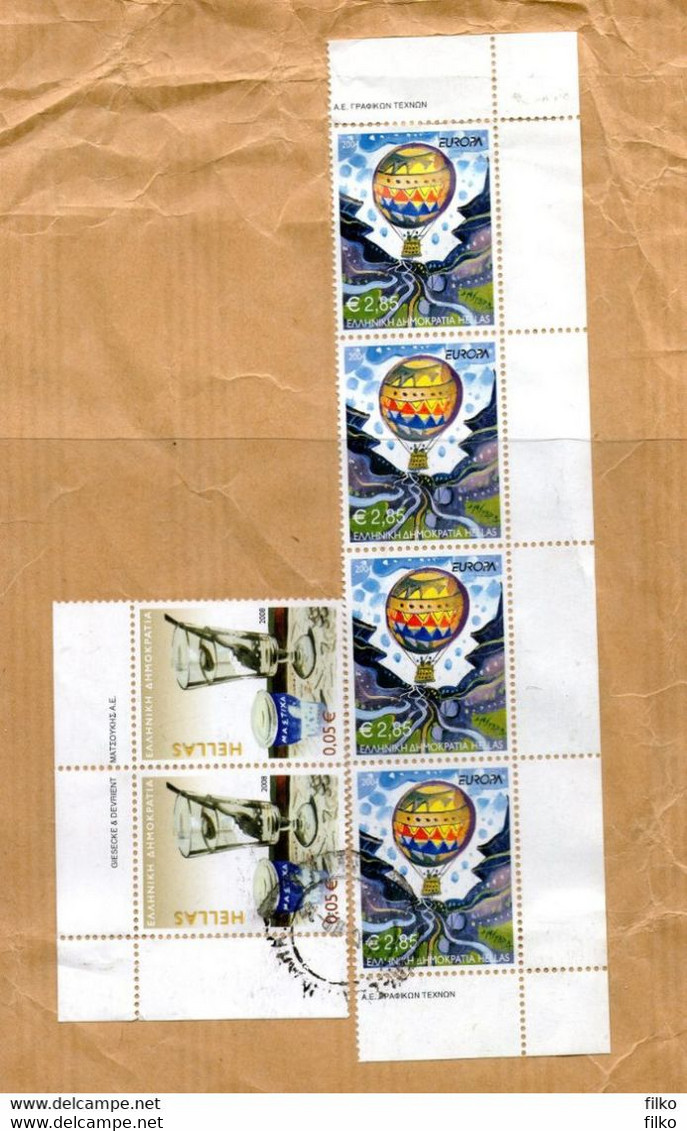 Greece ,2004/2008, Mi#2225A+2477,Y&T#2204+2446,used On Piece,as Scan - Cartas & Documentos