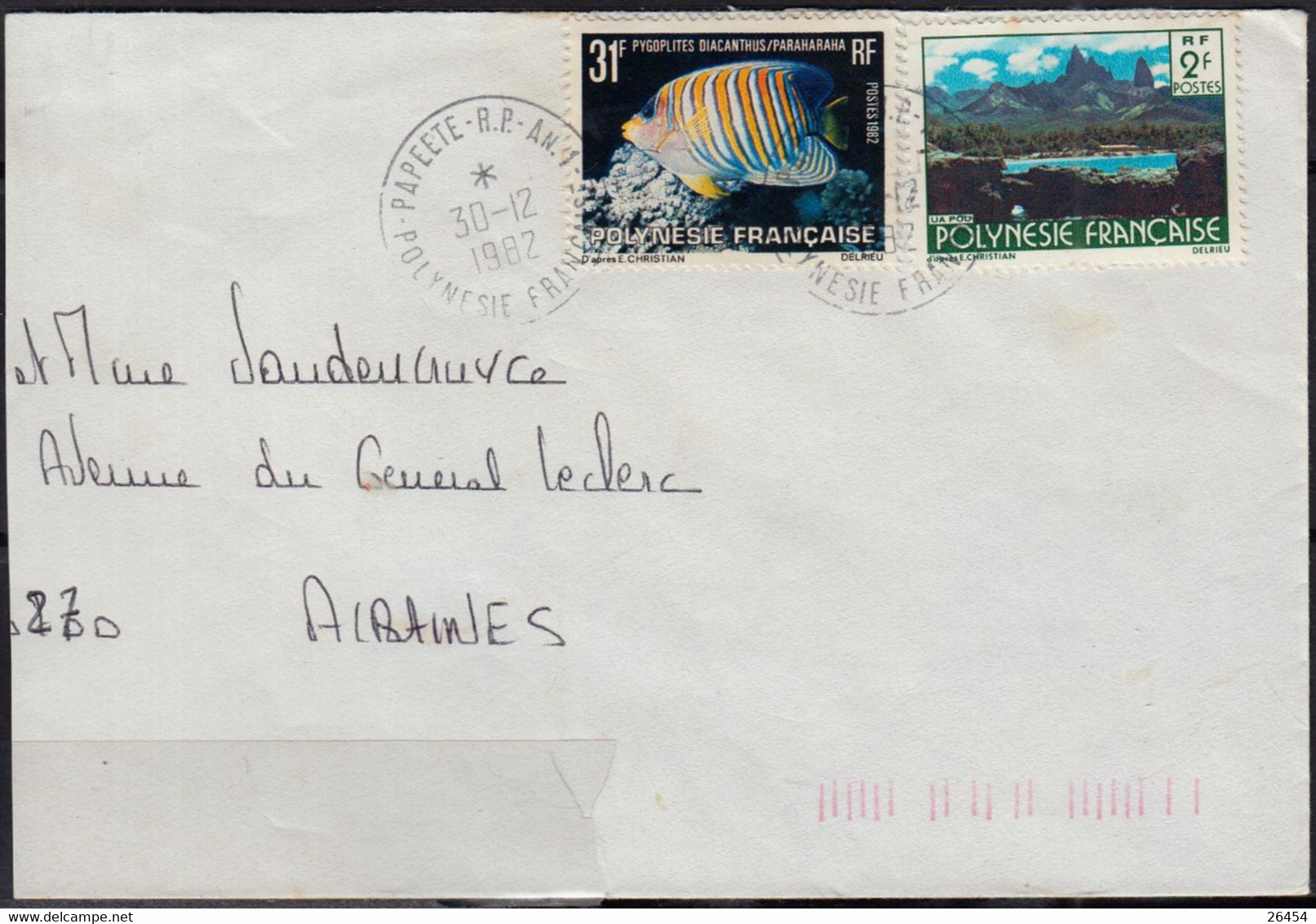 POLYNESIE FRANCAISE   Lot De 4 Enveloppes  Postées En 1982 Et 1983 - Collezioni & Lotti
