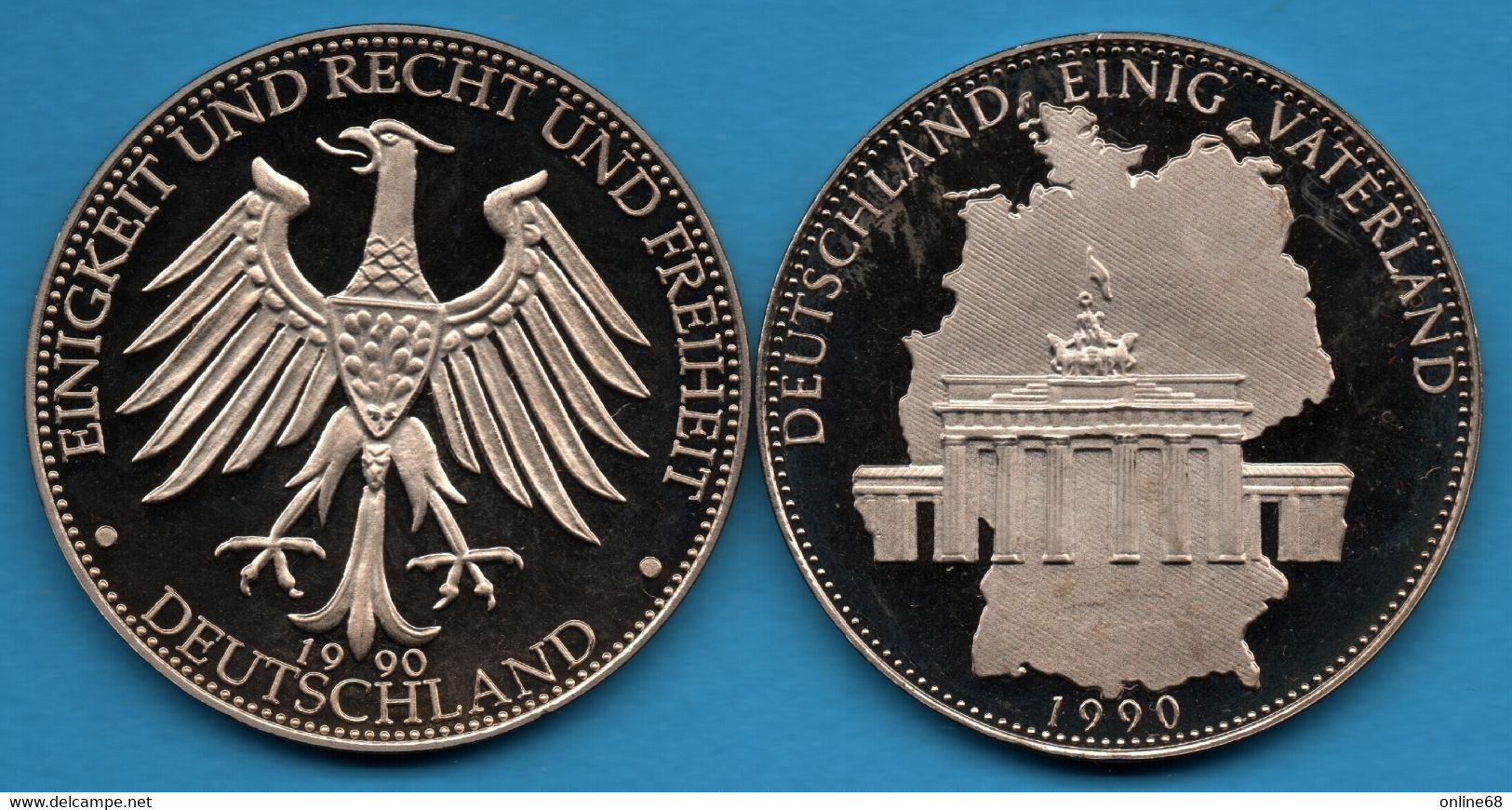 MEDAILLE TOKEN DEUTSCHLAND EINIG VATERLAND 1990 EINIGKEIT UND RECHT UND FREIHEIT - Royaux/De Noblesse