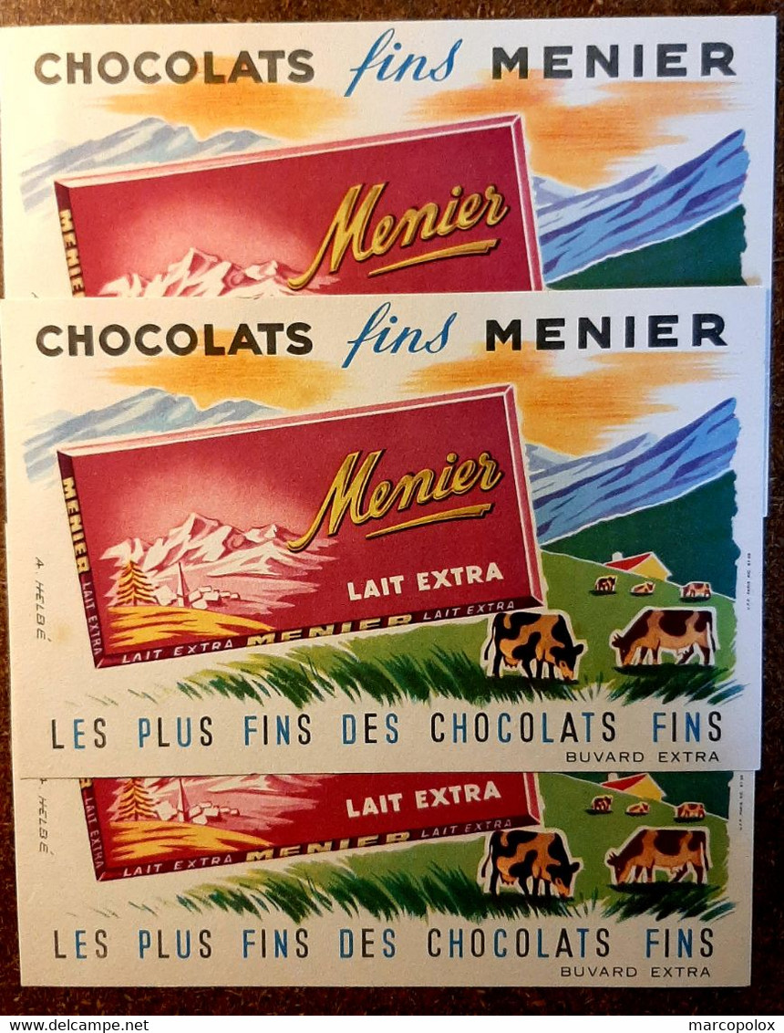 Lot De 3 Buvards Extra Chocolats Fins MEUNIER - Chocolat