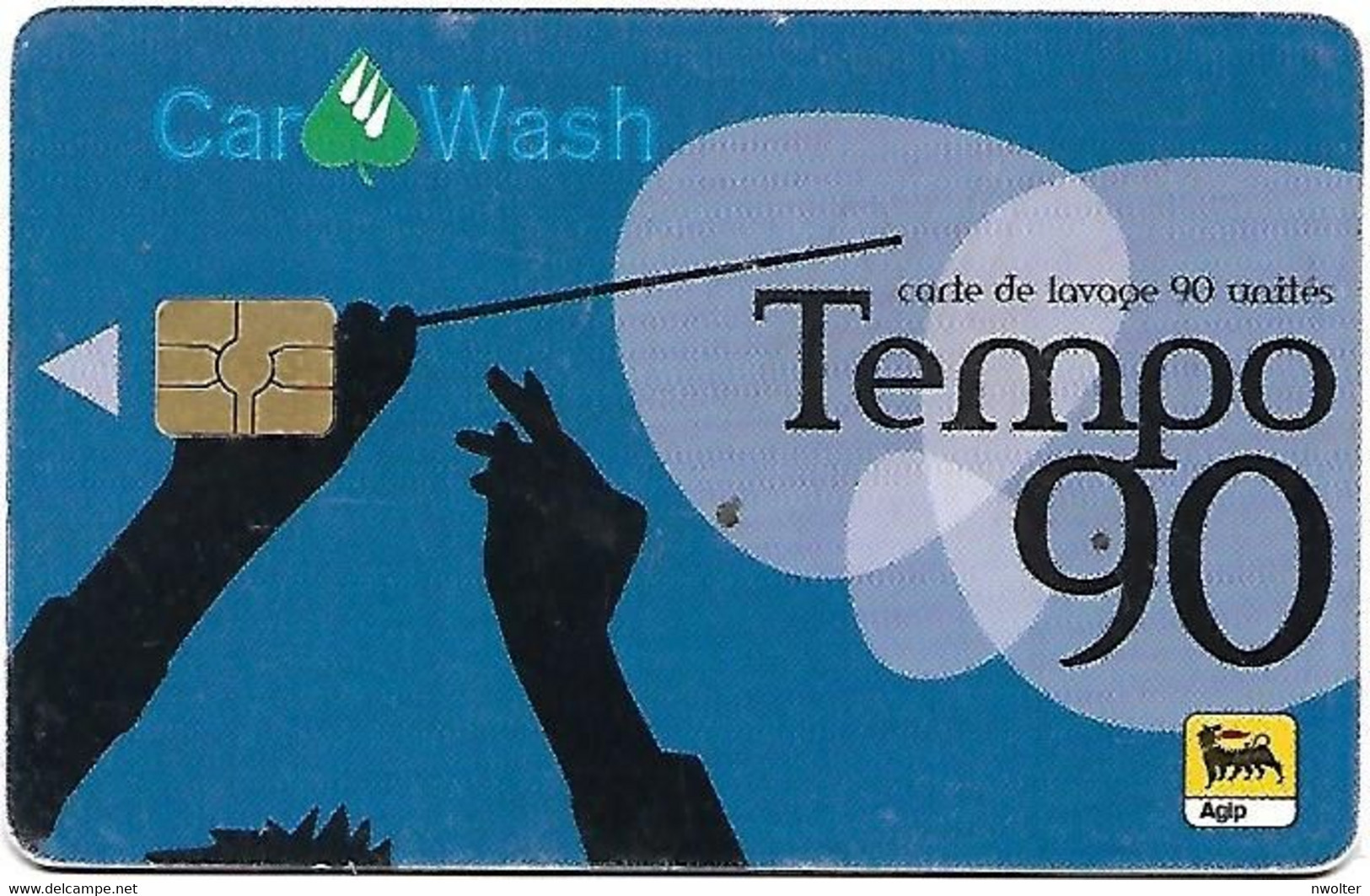 @+ Carte De Lavage AGIP - Tempo 90 UNITES - France - Car Wash Cards