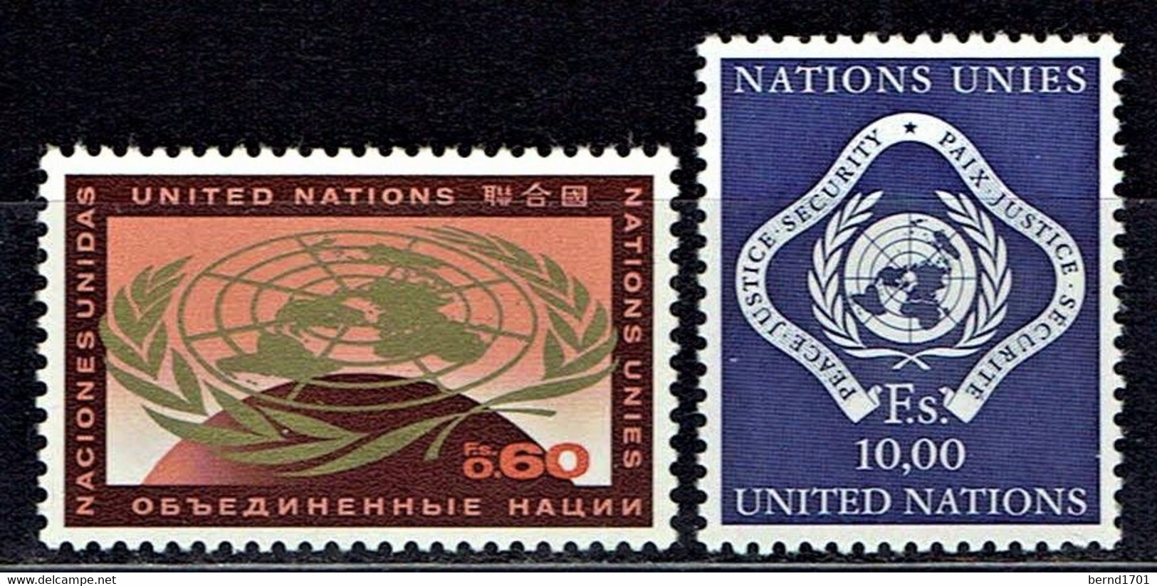 UN Genf - Mi-Nr 9/10 Postfrisch / MNH ** (C872) - Altri & Non Classificati