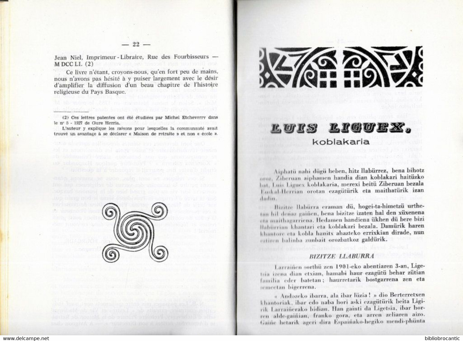 Revue GURE HERRIA - N°1/1968 <  LUIS LIGUEX, KOBLAKARIA // ARCANGUES // ARGIZ ARGI /Scan Sommaire - Pays Basque