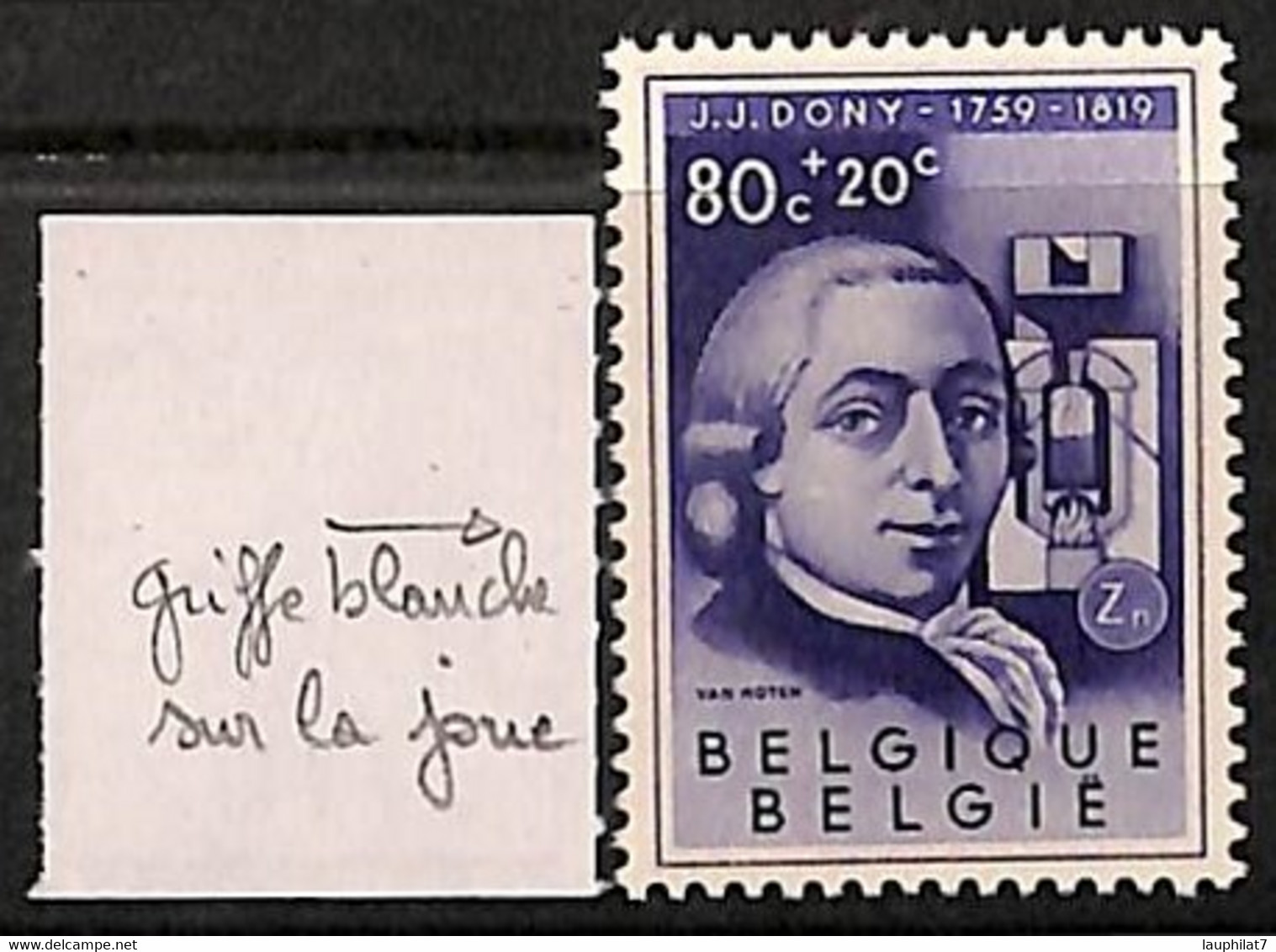 [813562]TB//**/Mnh-BELGIQUE 1955 - N° 974-cv, Inventeur, JJ Dony, Four à Zinc, Griffe Blanche Sur La Joue,Célébrité, Sci - Other & Unclassified