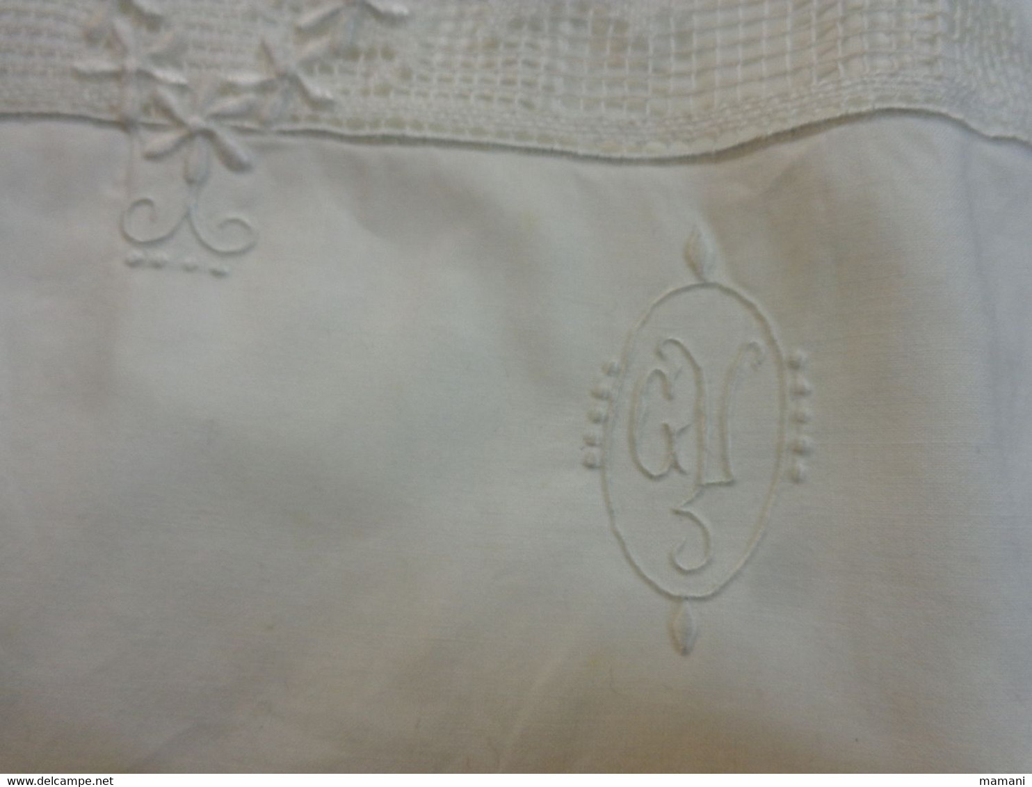 Chemise  Dentelle Belle  Broderie Monogramme V G - Otros & Sin Clasificación