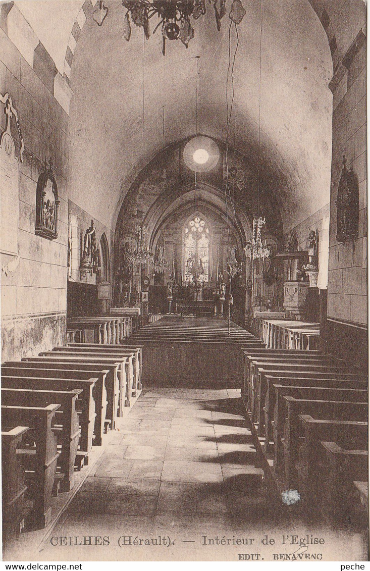 N° 8155 R -cpa Ceilhes -intérieur De L'église- - Otros & Sin Clasificación