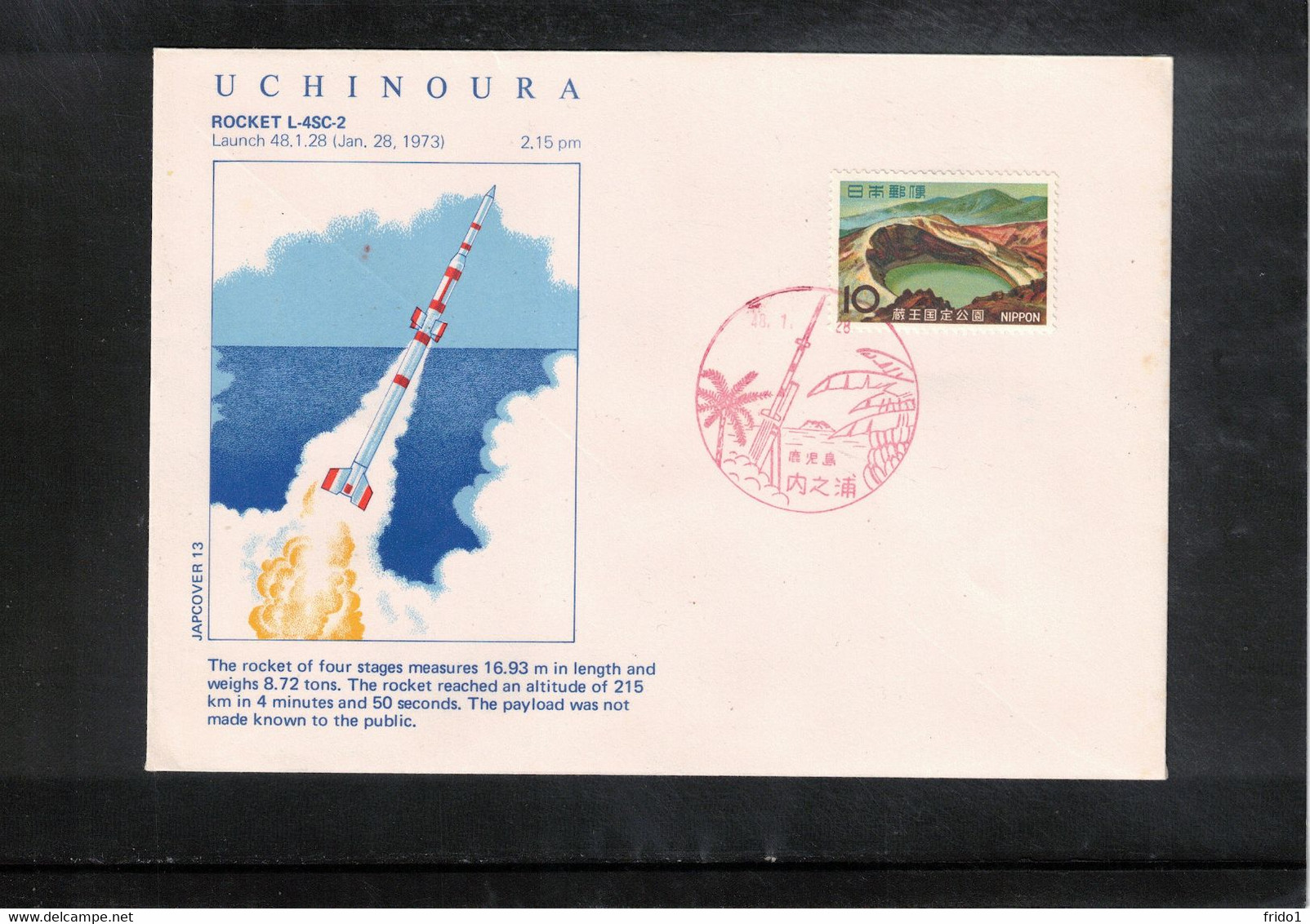 Japan 1973 Space / Raumfahrt UCHINOURA Launch Of The Rocket L - 4SC - 2 Interesting Letter - Asie