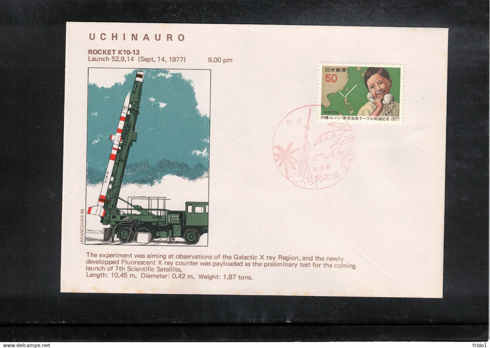 Japan 1977 Space / Raumfahrt UCHINOURA Launch Of The Rocket K 10 - 13 Interesting Letter - Asie