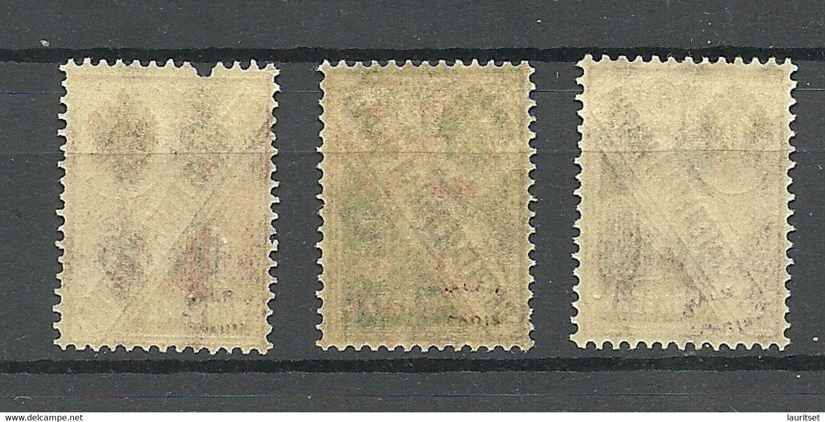 RUSSLAND RUSSIA 1920 Wrangel Army Gallipoli OPT On Russia Michel 124 - 126 MNH All Signed Romeko Paris - Wrangel Army