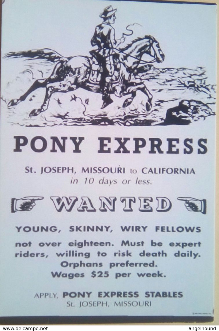 Pony Express, St. Joseph, MO To California - St Joseph