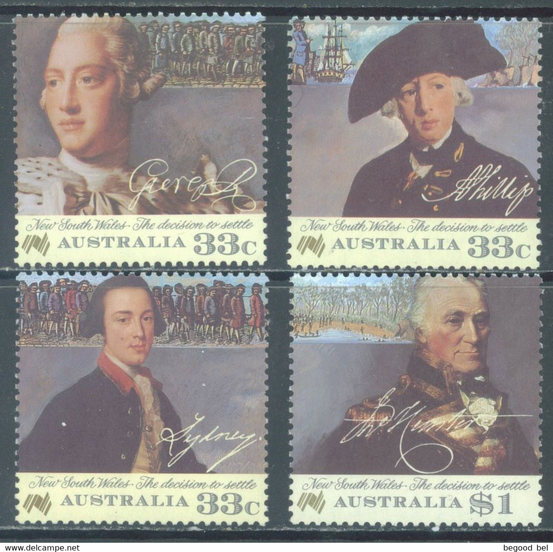 AUSTRALIA  - MNH/*** LUXE - 1986 - NEW SOUTH WALES THE DECISION TO SETTLE - Yv 960-963 - Lot 22727 - Ongebruikt