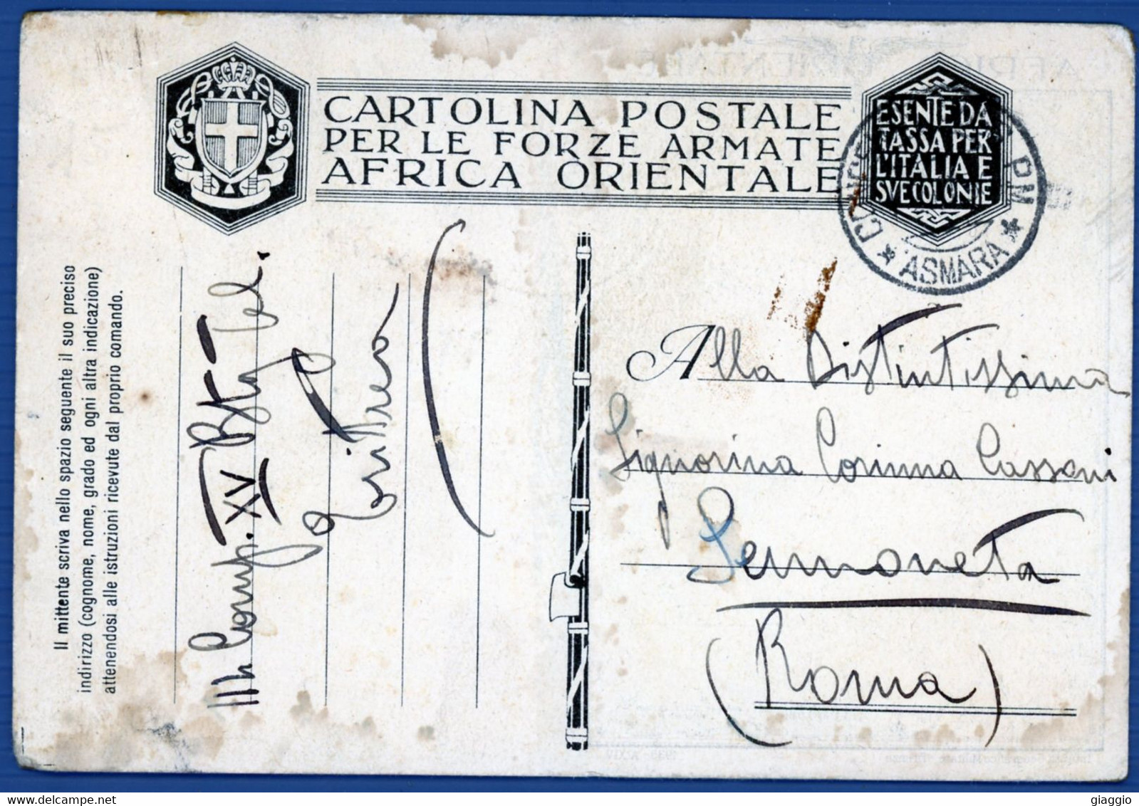 °°° Cartolina Postale N. 4881 - Per Le Forze Armate Africa Orientale Viaggiata °°° - Afrique Orientale