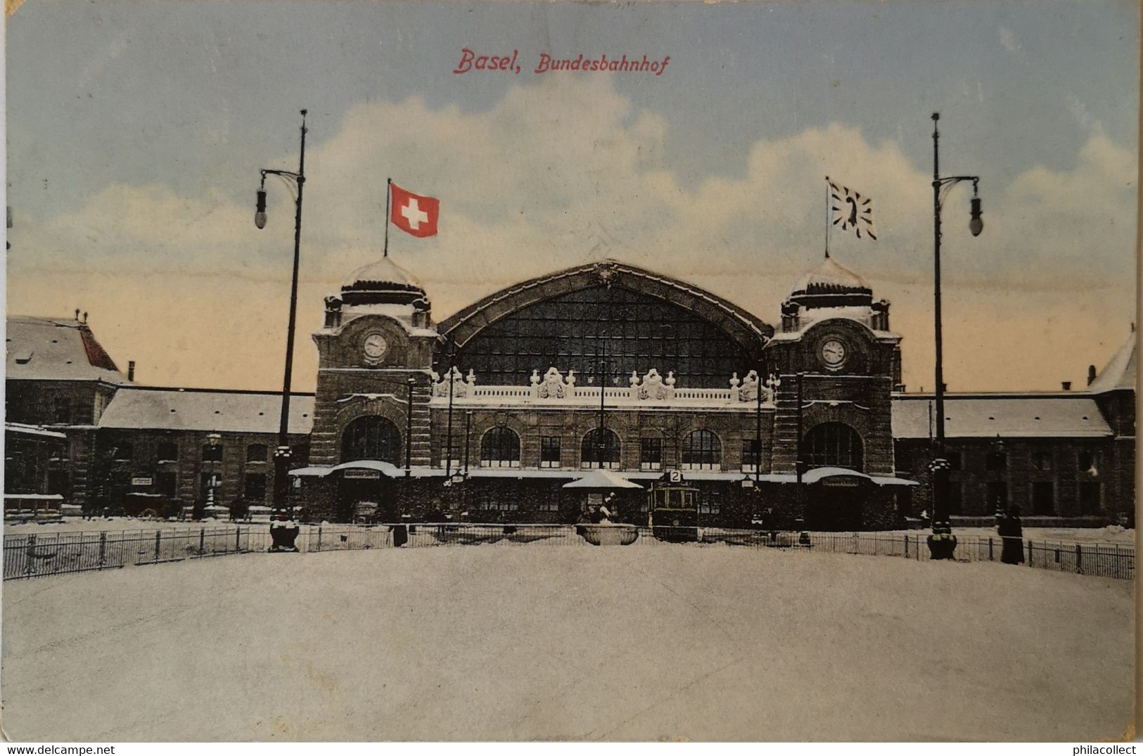 Suisse (BS) Basel // Bundesbahnhof (Station) Im Winter 1912 - Bâle