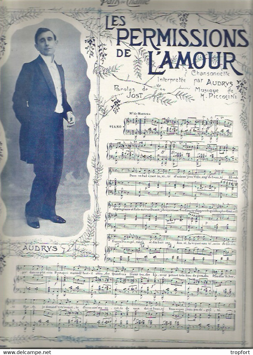 Vintage /old Newspaper // Revue Paris qui chante 1903 MAYOL / Rictus fleuron barde Ablamowicz pavart Audrys