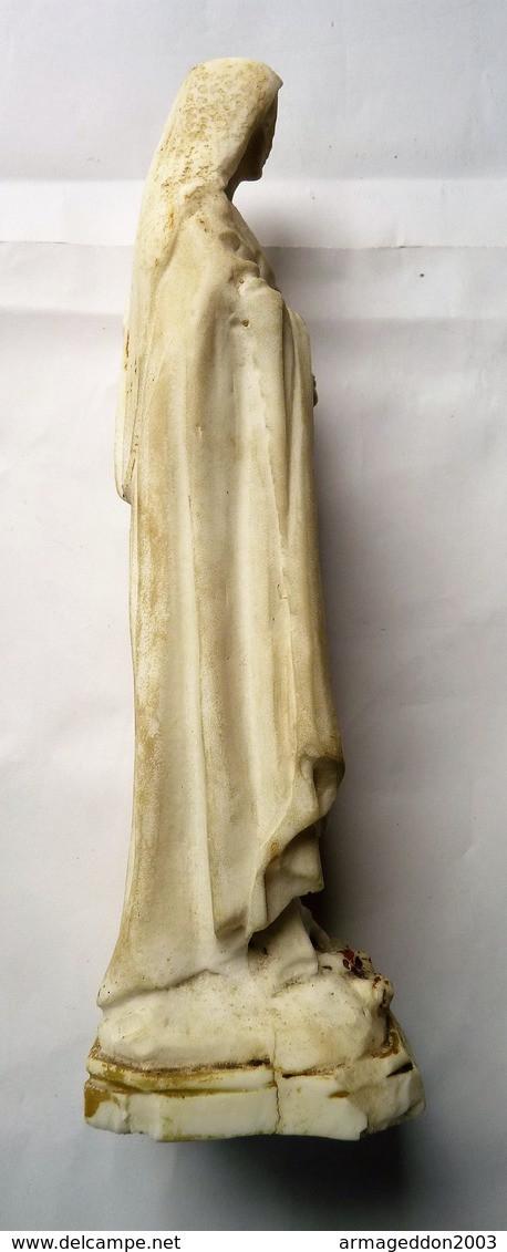 ANCIENNE SCULPTURE PLATRE RELIGIEUSE LA VIERGE SCULPTEUR SITERE SACCI / BAMAINO