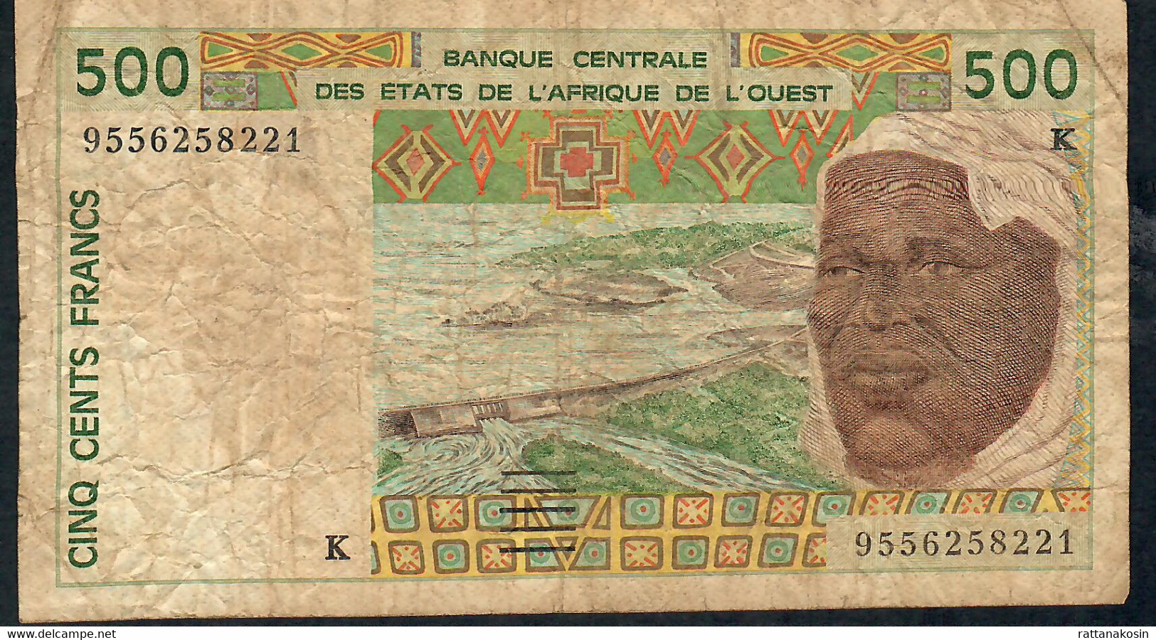 W.A.S.LETTER K=SENEGAL  P710Ke 500 FRANCS (19)95    FINE  NO P.h. - États D'Afrique De L'Ouest