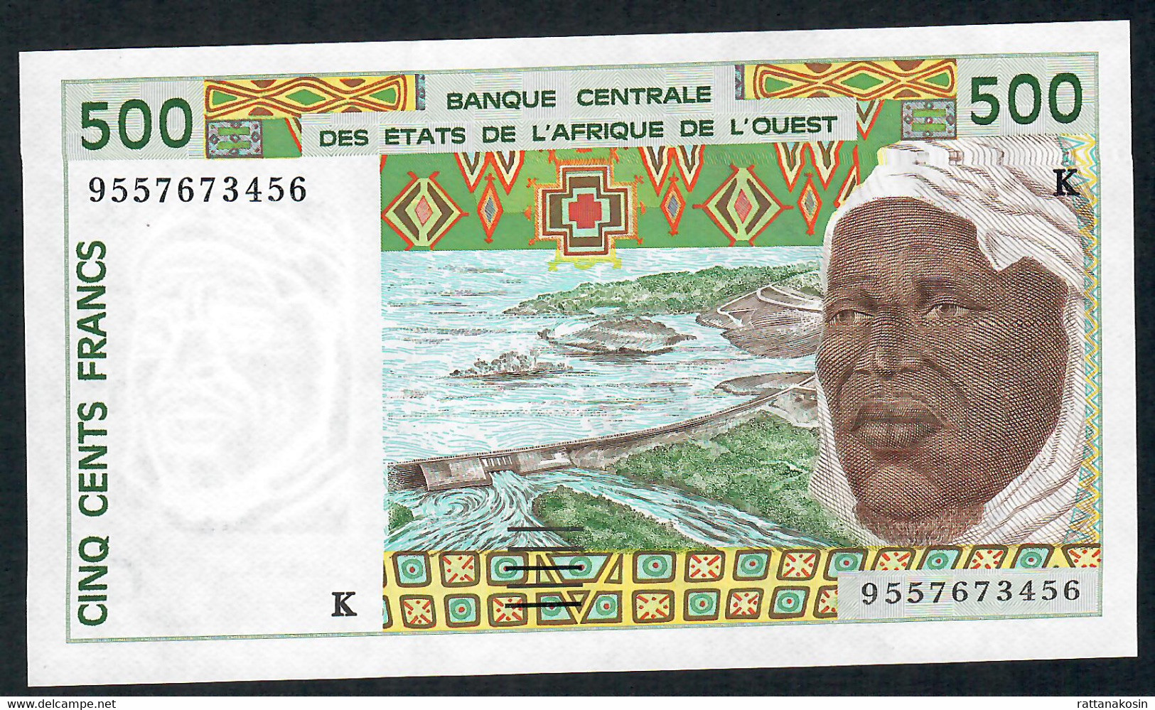 W.A.S. LETTER K = SENEGAL  P710Ke 500 FRANCS (19)95    UNC. - États D'Afrique De L'Ouest