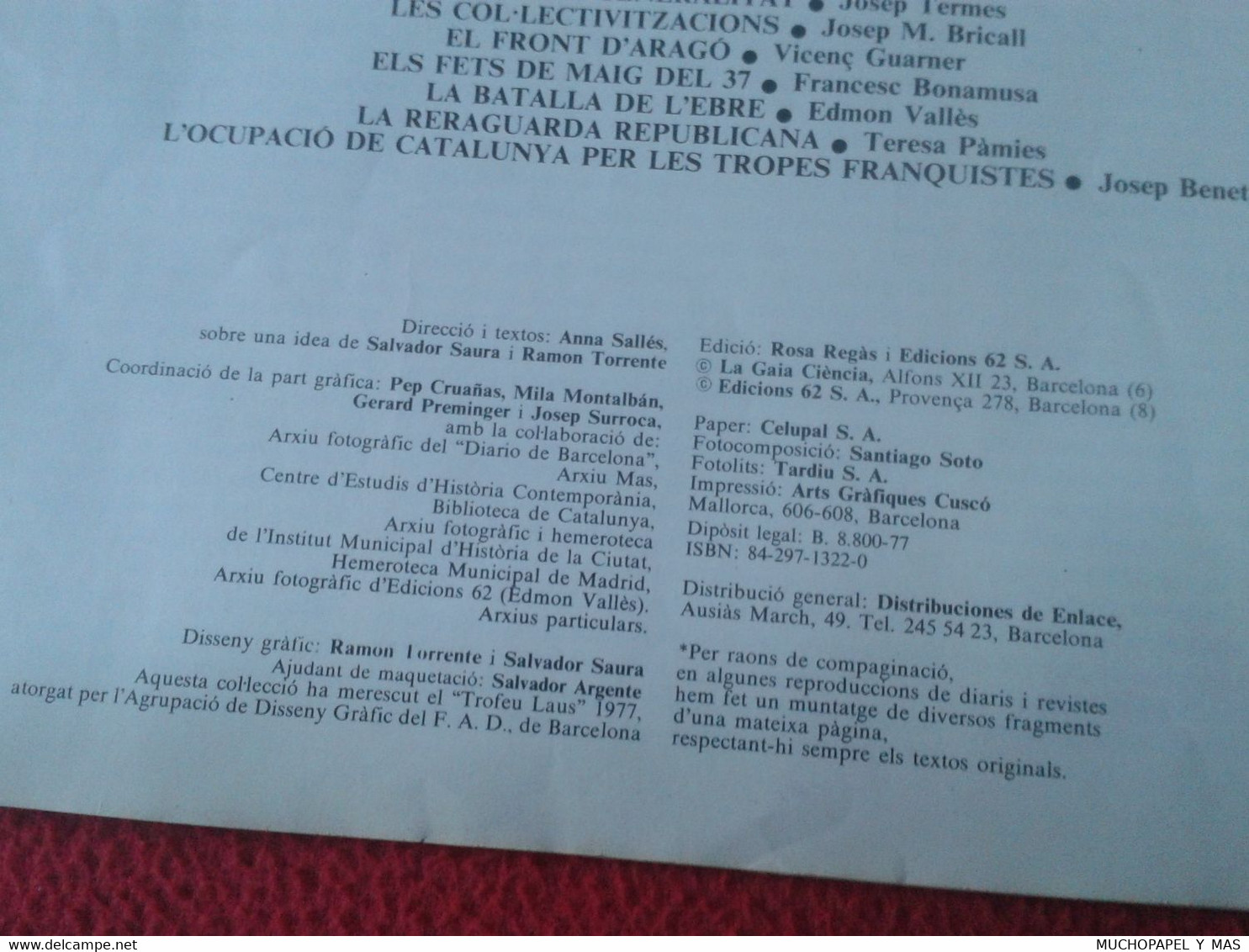 CUADERNO FASCÍCULO O SIMIL CATALUÑA RECUPEREM LA NOSTRA HISTÒRIA FUNDACIÓ DEL PSUC Nº 12 GUERRA CIVIL ESPAÑOLA WAR SPAIN