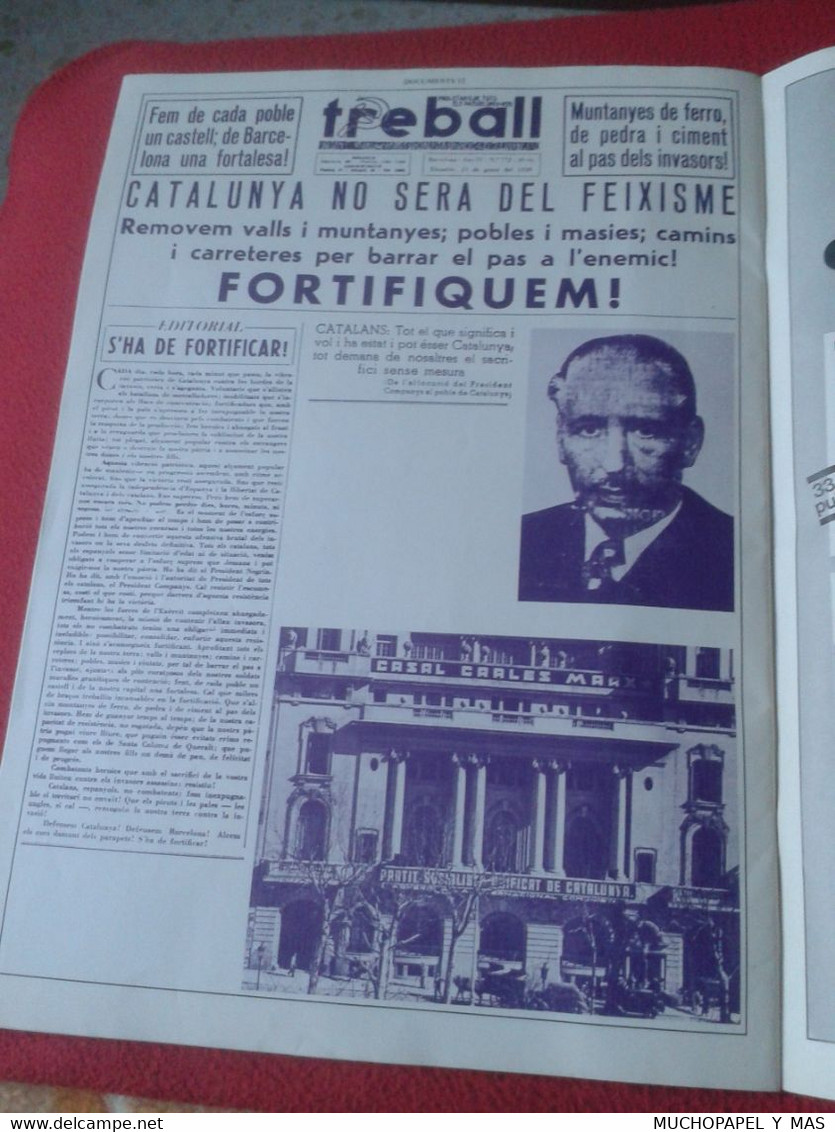 CUADERNO FASCÍCULO O SIMIL CATALUÑA RECUPEREM LA NOSTRA HISTÒRIA FUNDACIÓ DEL PSUC Nº 12 GUERRA CIVIL ESPAÑOLA WAR SPAIN