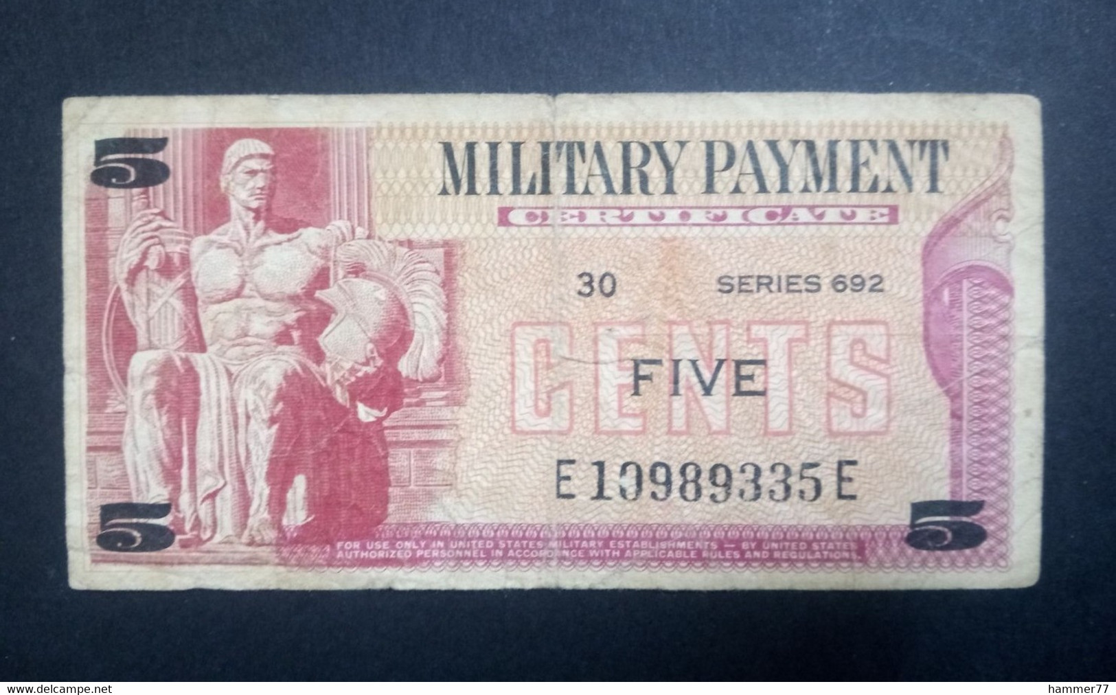 USA 1970: 5 Cents Military Payment Certificate - Series 692 - 1970 - Reeksen 692