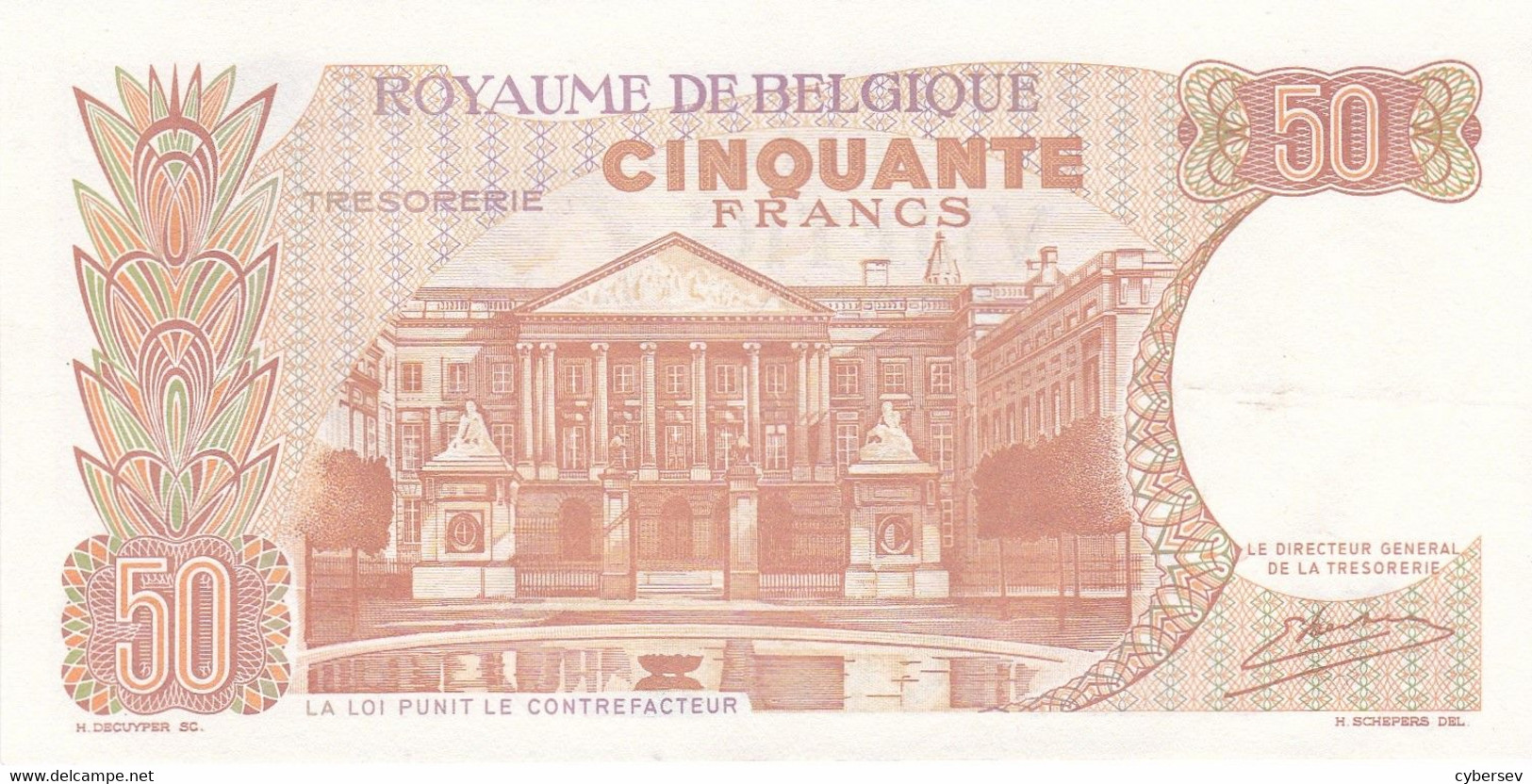 Royaume De BELGIQUE - Cinquante Francs - 2 Scannes - Da Identificare