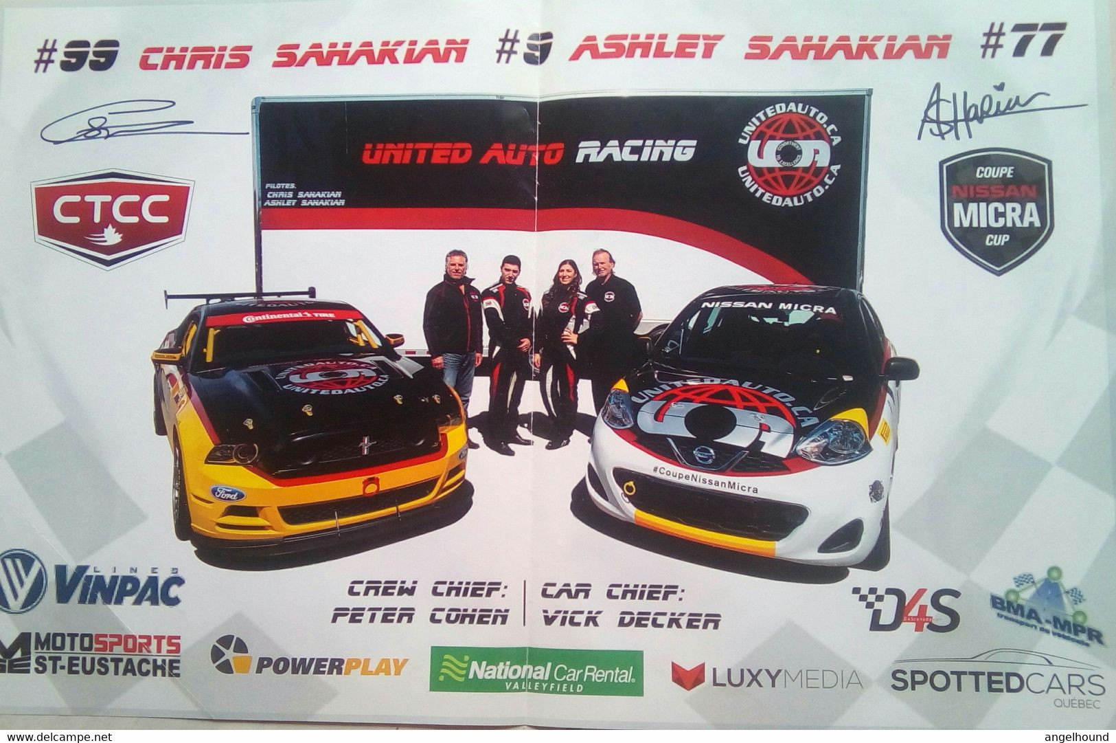 Ashley And Chris Sahakian ( Canadian Racing) - Autographes