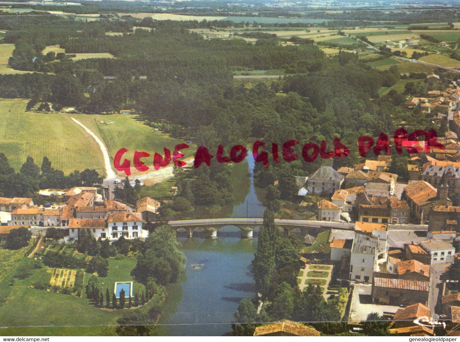 16 - MANSLE  - VUE AERIENNE - PONT ET CAMPING  - CHARENTE - Mansle