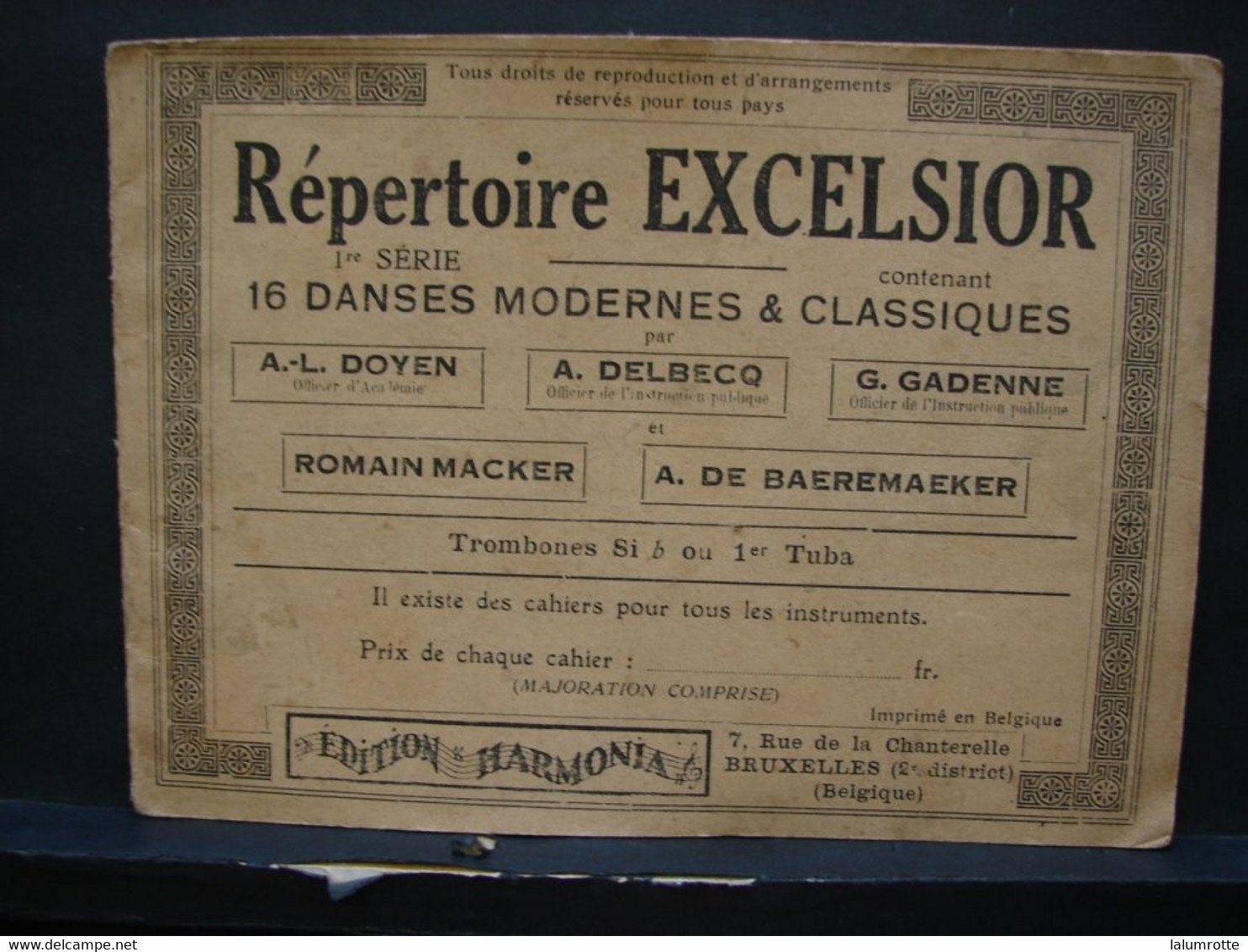 Musique. 4. Ancien Répertoire Excelsior. 16 Danses Modernes Et Classiques. Ytombones Ou Tuba - Volksmusik