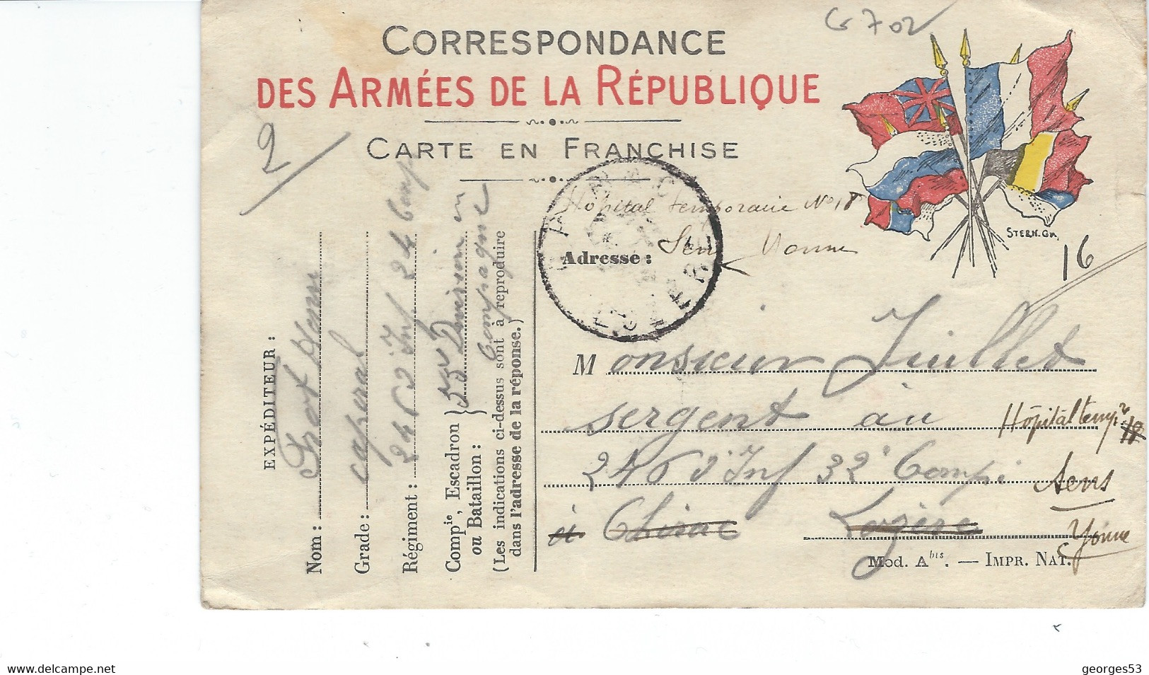 Carte Correspondance Des Armées De La R&publique (14/18) - Briefe U. Dokumente