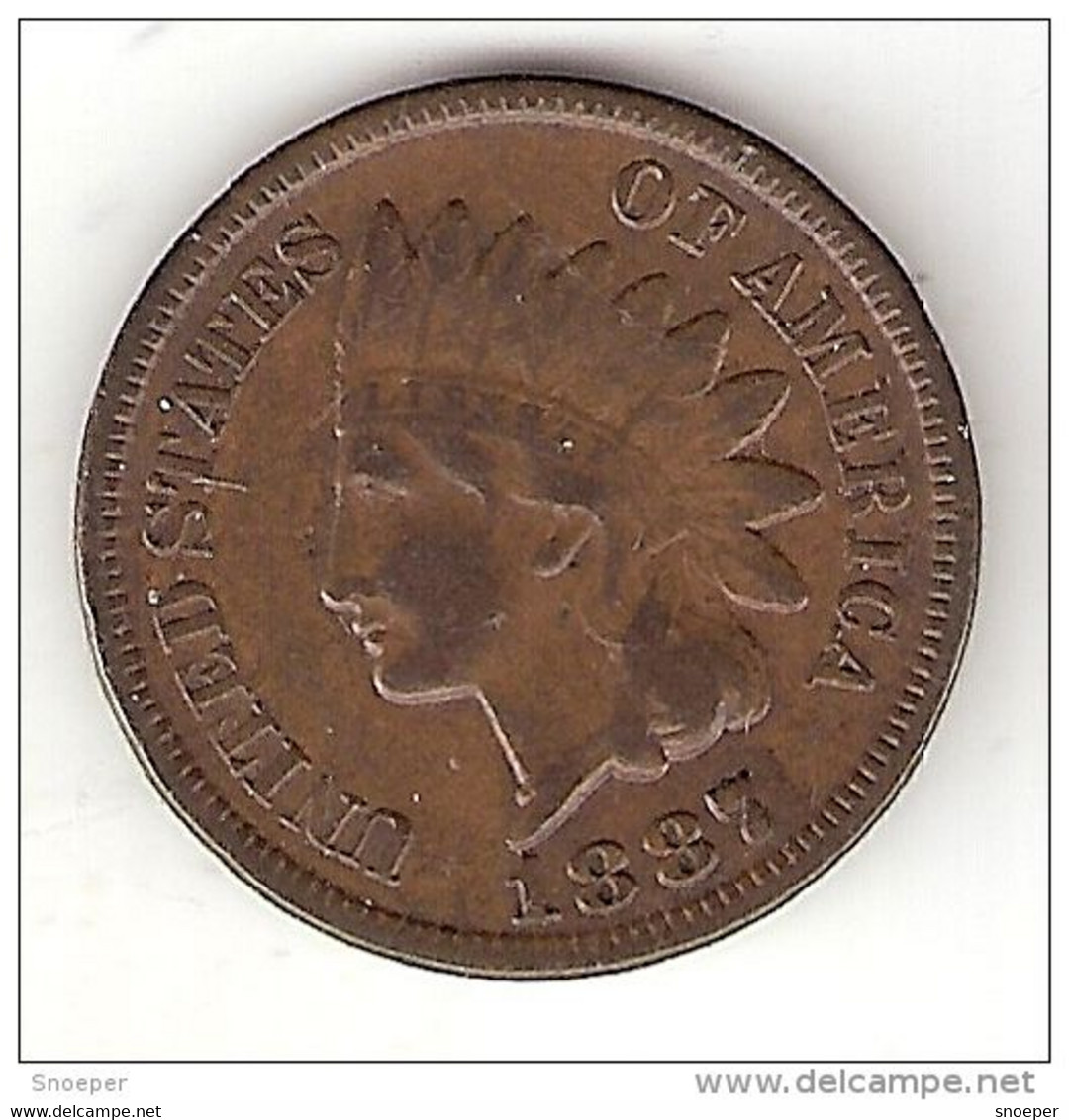 *usa 1 Cent 1887    Km 90a   Vf+ - 1859-1909: Indian Head