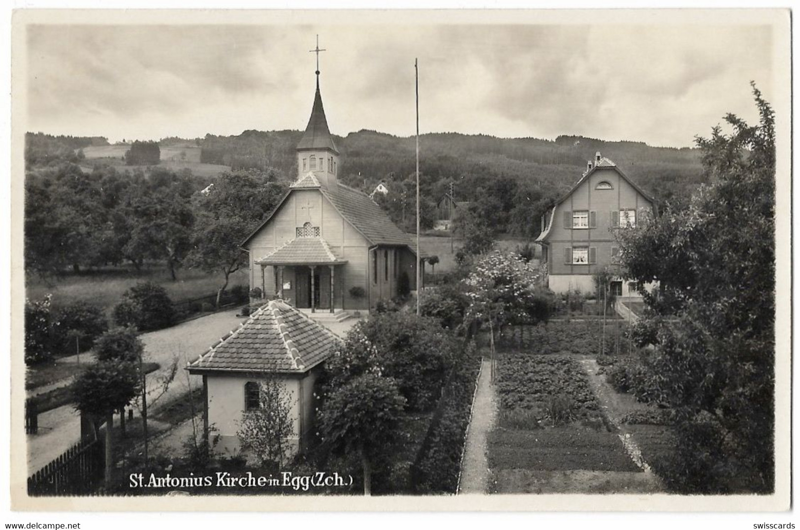 EGG: Pfarrhaus Mit Garten Und Kirche ~1925 - Egg