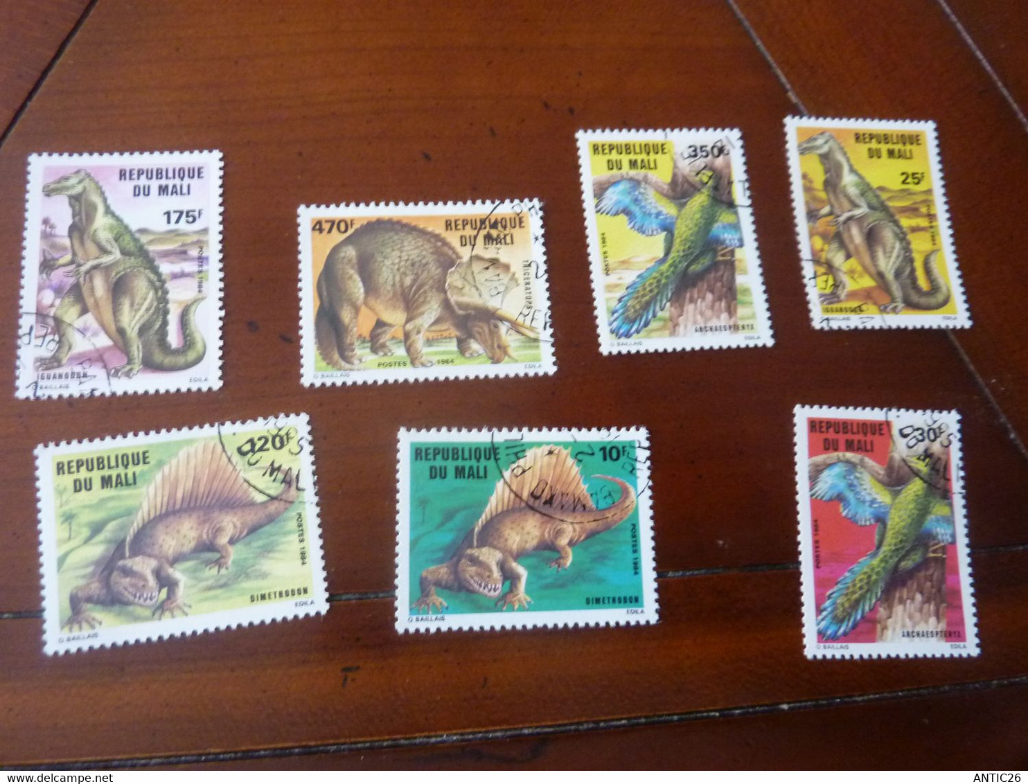 LOT 7 TIMBRES REPUBLIQUE DU MALI  - PREHISTOIRE / DINOSAURE - OBLITERES - Preistorici