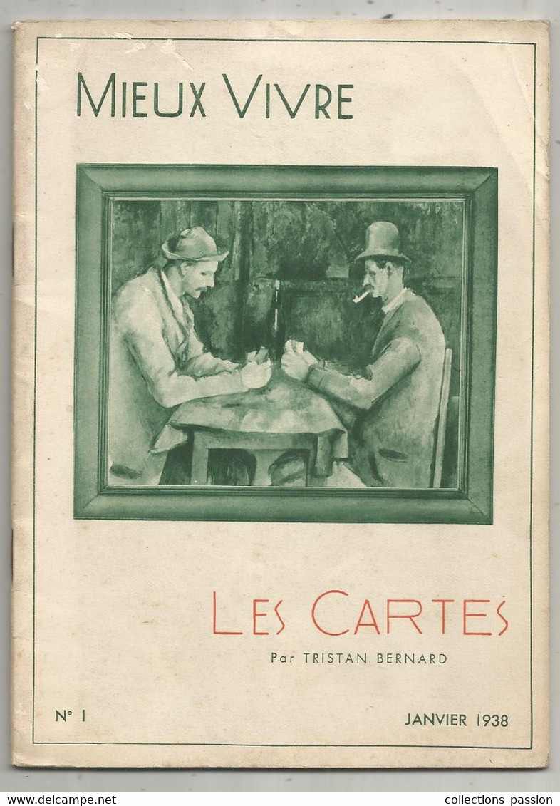 Photographie, Documents Photographiques , MIEUX VIVRE , LES CARTES Par T. Bernard, N° 1 , 1938,  Frais Fr 2.25 E - Fotografía