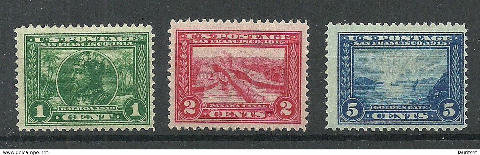 USA 1913 Michel 203 - 205 * Panama Exhibition San Francisco - Unused Stamps