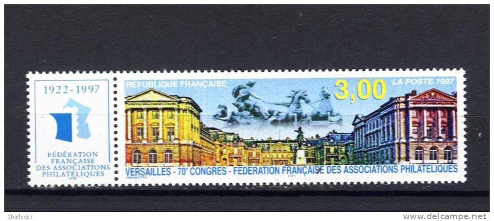 Y & T N°3073  **  ("Facade Du Château Versailles") à La FACIALE ,cote 1,40&euro;(sous Faciale) - Ungebraucht