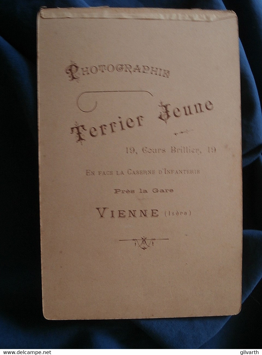 Photo Cabinet Terrier Jeune à Vienne - Portrait Jeune Femme Souriante,  Circa 1895-1900 L525 - Ancianas (antes De 1900)