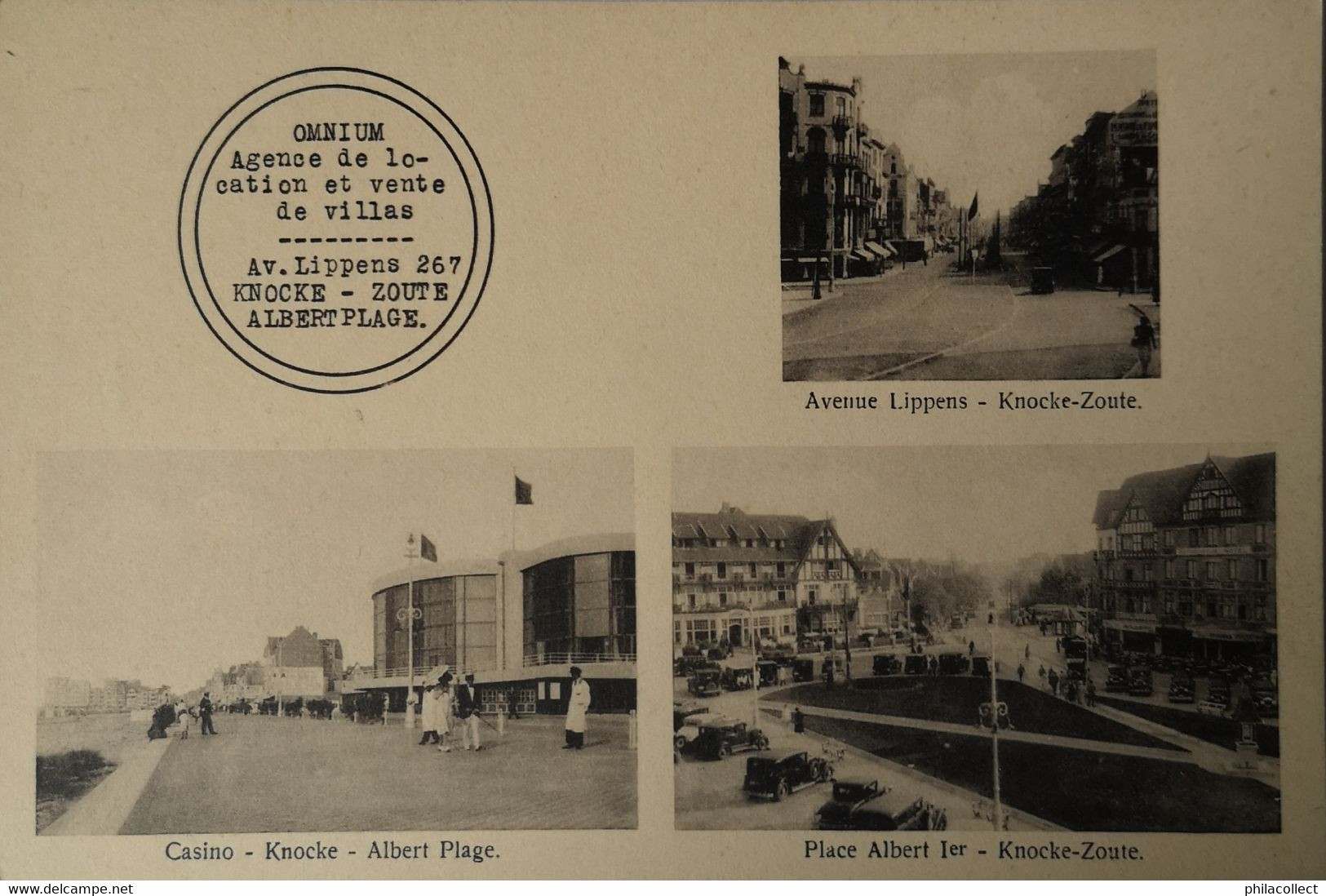 Knokke - Knocke - Zoute / Carte Promotion - Reclamekaart // Omnium Agence De Location Et Vente De Villas 19?? Rare - Knokke