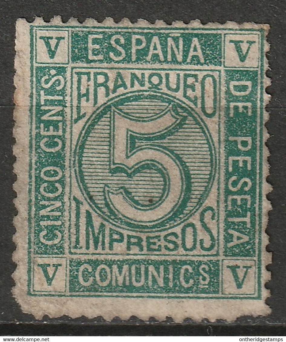 Spain 1872 Sc 177 Ed 117 MNG Toned - Unused Stamps