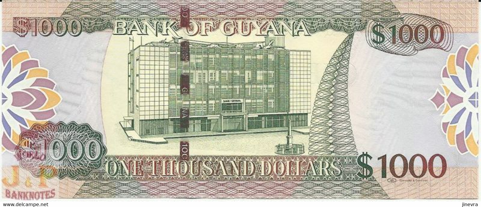 GUYANA 1000 DOLLARS 2011 PICK 39 UNC - Guyana