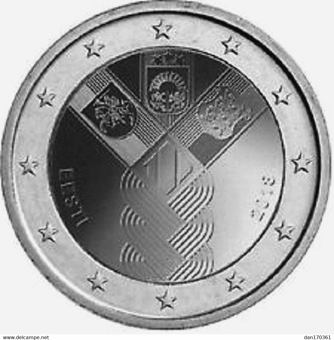 ESTONIE 2018 - ETATS BALTES - 2 EUROS COMMEMORATIVE PLAQUÉE ARGENT - Estonia