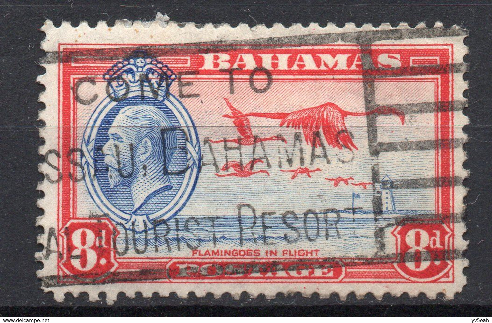 BAHAMAS/1935/USED/SC#96/KING GEORGE V / KGV / FLAMINGOS IN FLIGHT / BIRDS - Otros & Sin Clasificación