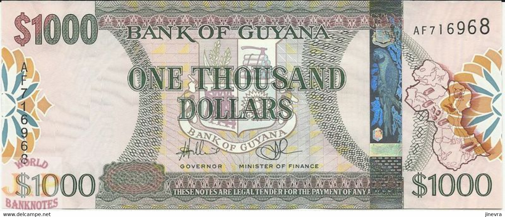 GUYANA 1000 DOLLARS 2011 PICK 39 UNC - Guyana