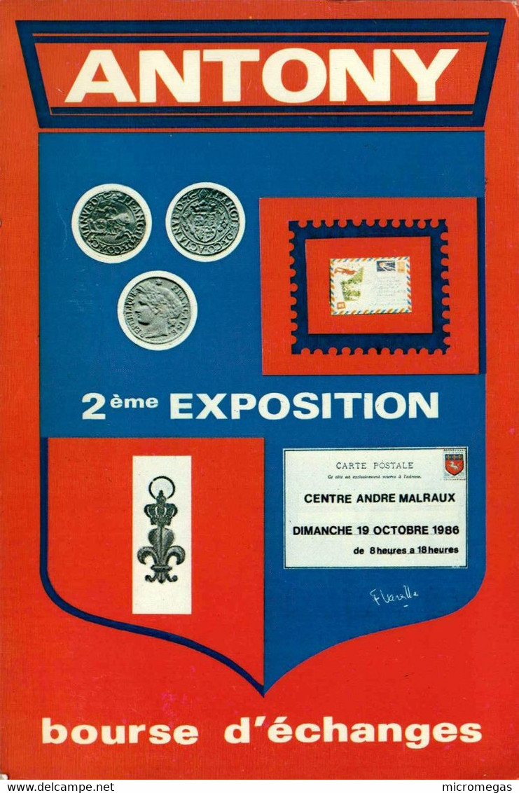 92 - ANTONY - 2e Exposition Bourse D'échanges 1986 - Bourses & Salons De Collections