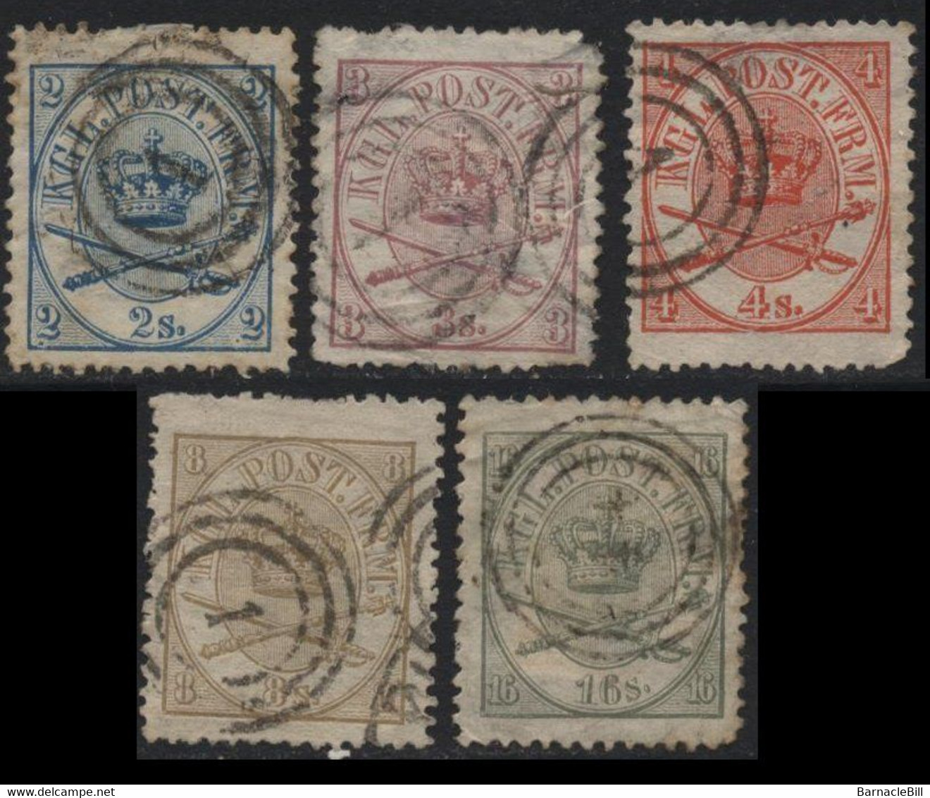 Denmark (02) 1864 Arms. Used Set. - Other & Unclassified