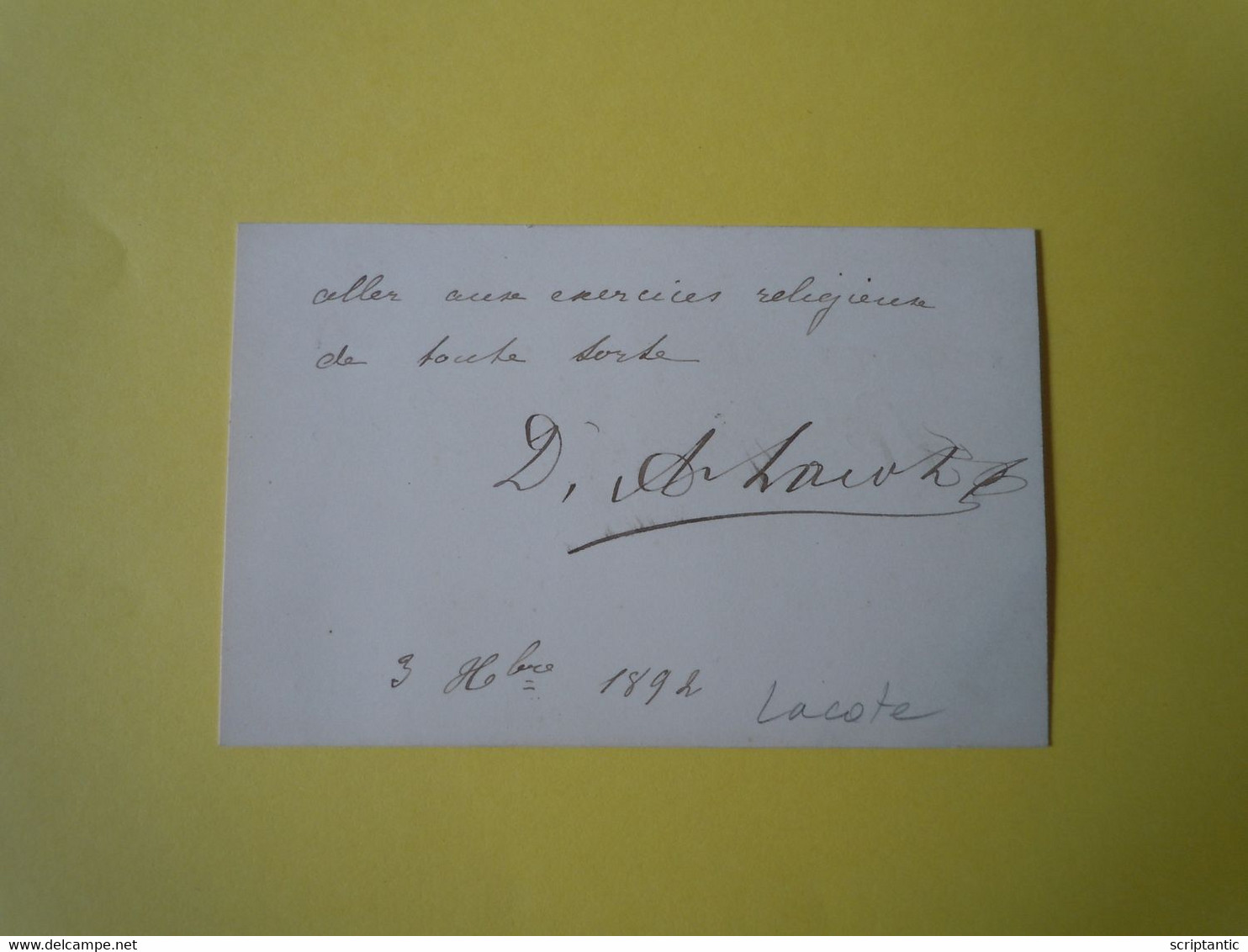 Carte De Visite Autographe Auguste LACOTE (1838-1899) Député De La CREUSE - Andere & Zonder Classificatie