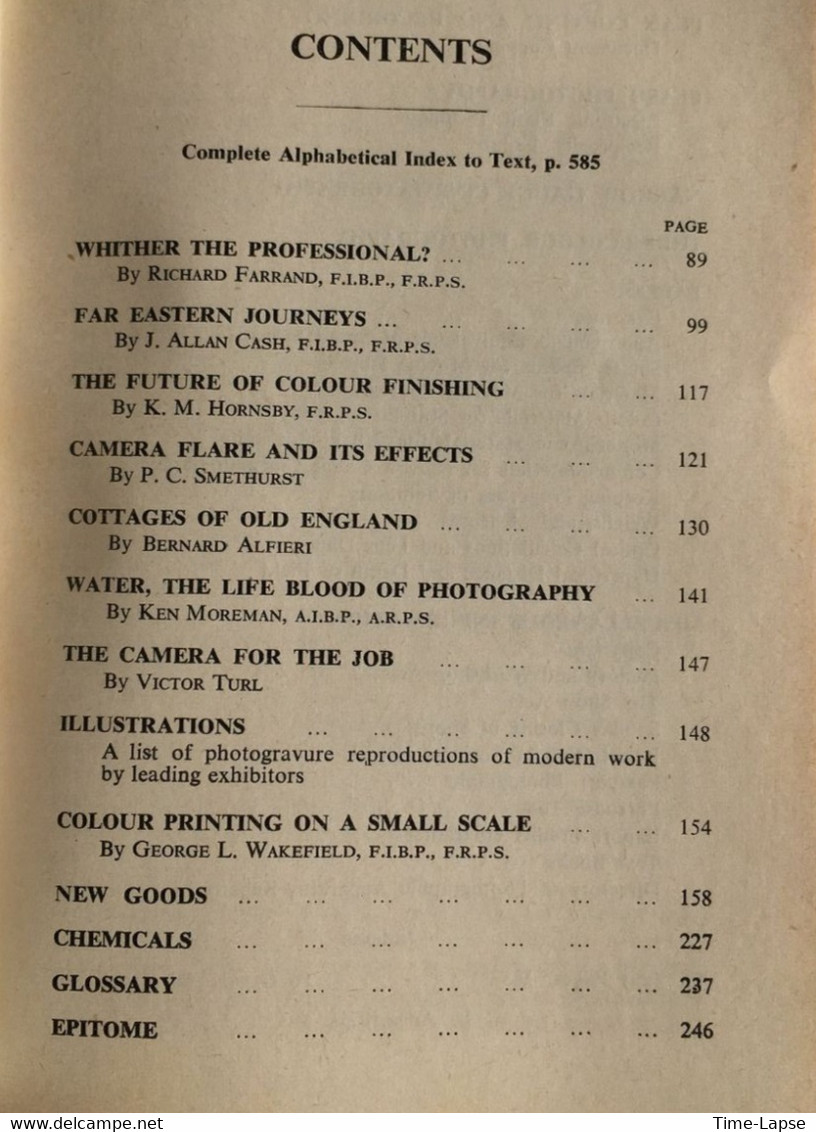 The British Journal - VINTAGE - PHOTOGRAPHIC ALMANAC 1961 - TBE ! Kodak, Arri films, Ilford, Gevaert, Agfa, Minolta