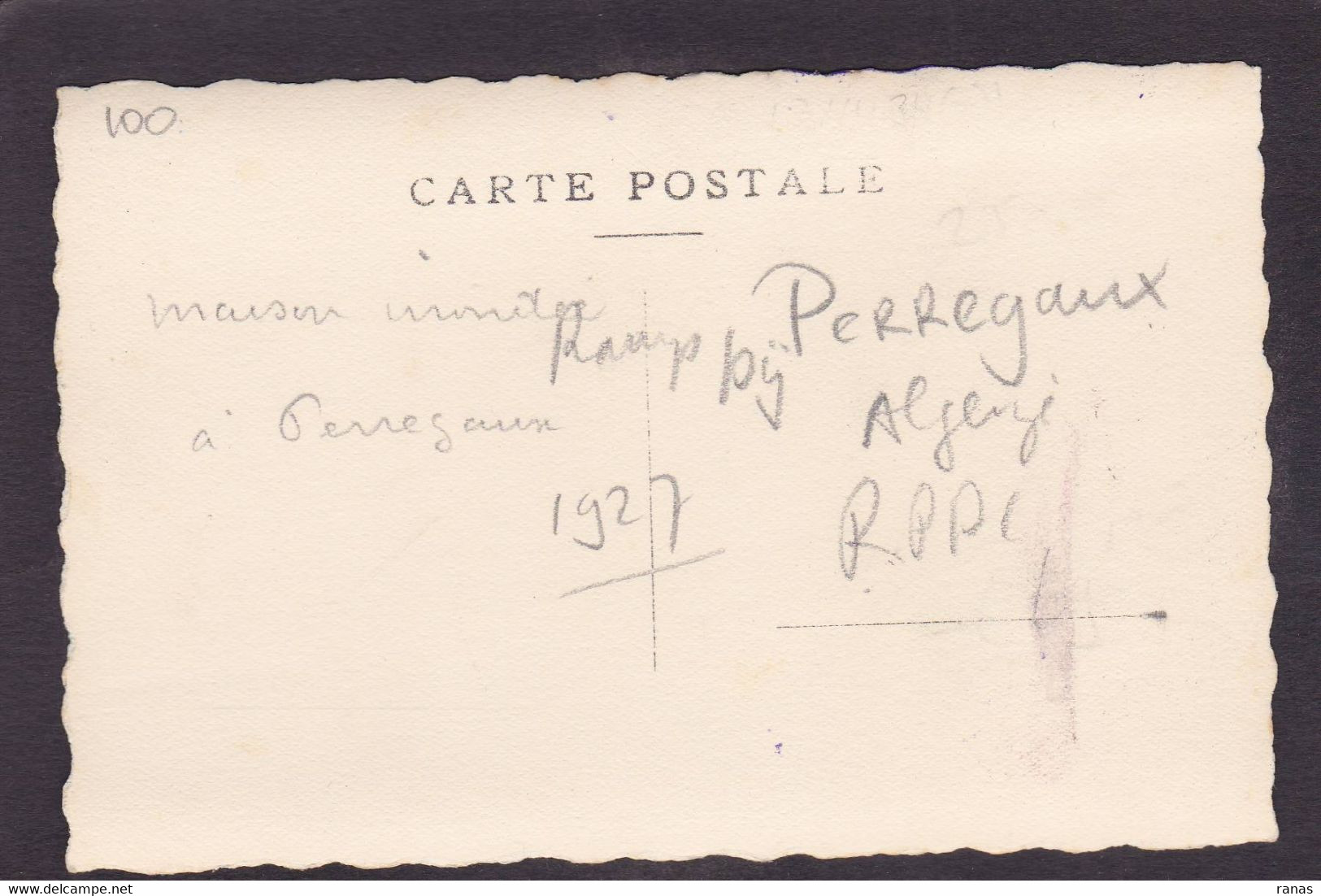 CPA Algérie Afrique Du Nord Carte Photo Voir Dos Perrégaux Mohammadia (Mascara) Catastrophe 1927 - Other & Unclassified