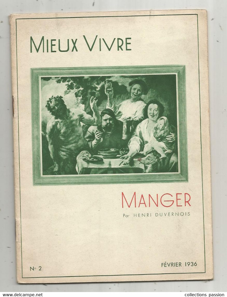 Photographie, Documents Photographiques , MIEUX VIVRE , MANGER , N° 2 , 1936,  Frais Fr 2.25 E - Fotografía