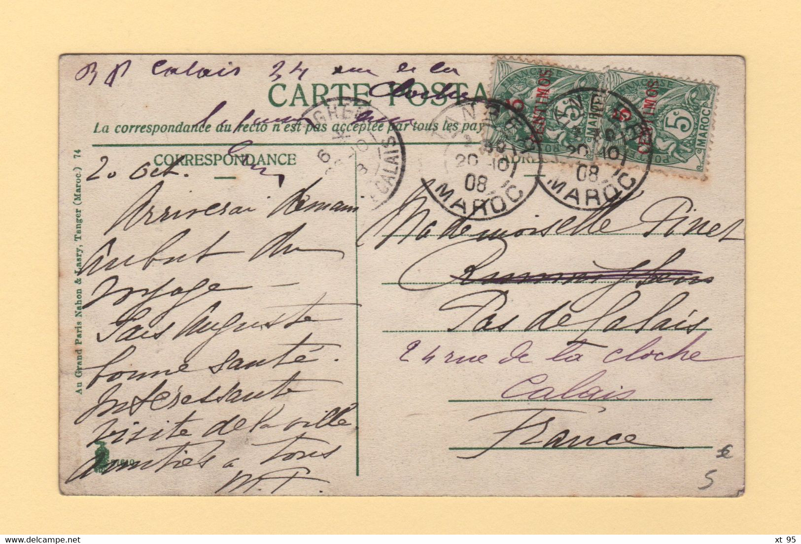 Type Blanc - Maroc - Tanger - 1908 - Lettres & Documents