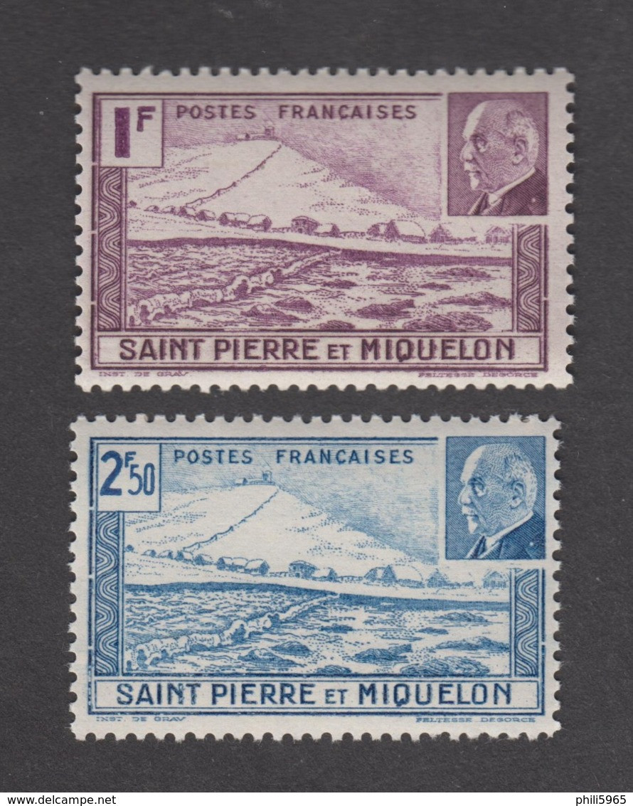 Colonies Françaises -Timbres Neufs** St Pierre Et Miquelon -Pétain -N°210 Et 211 - 1941 Série Maréchal Pétain